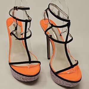 Sophia Webster Womens Black/Multi Color Leather Heels 40